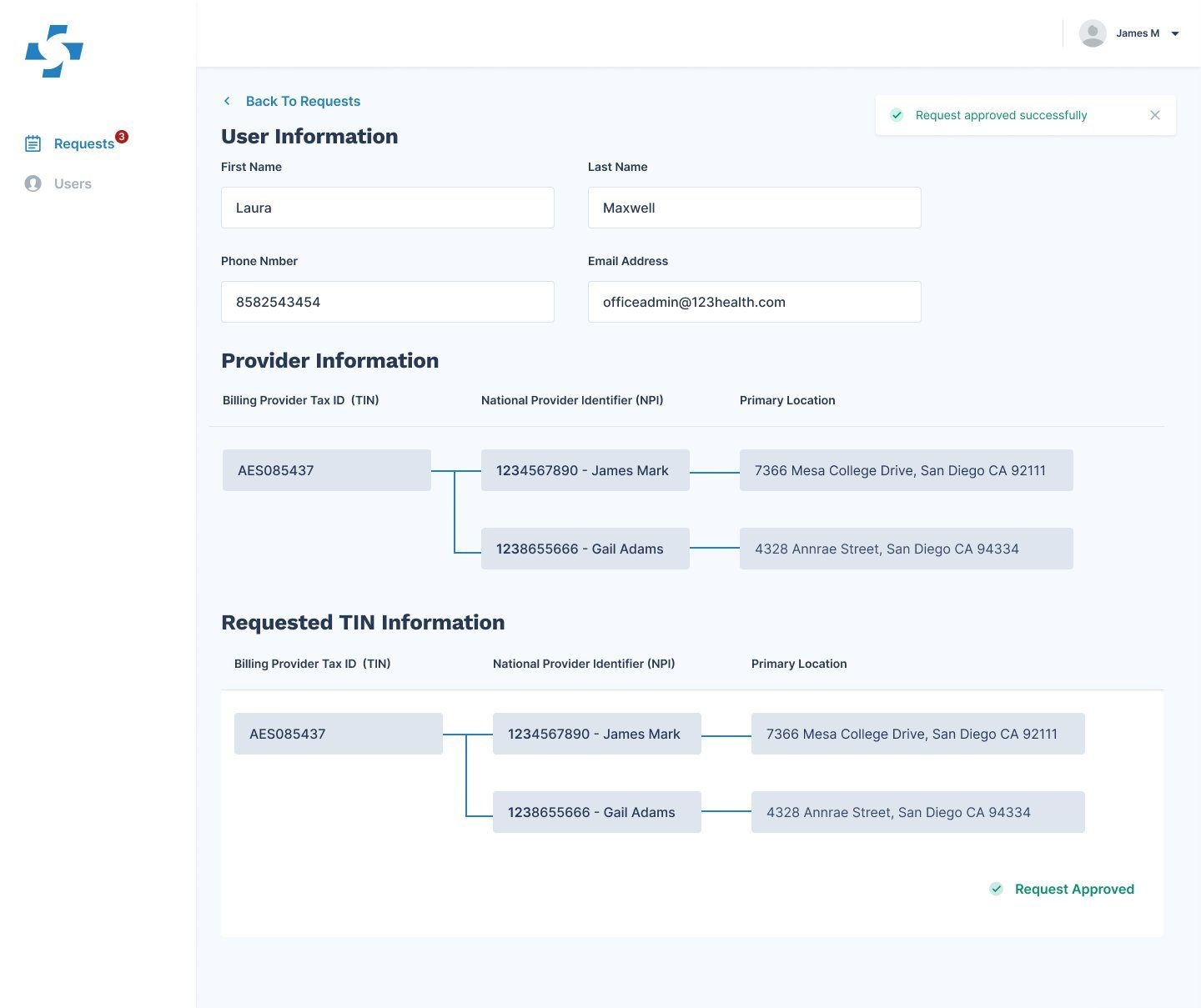 HCP Requests Final UI