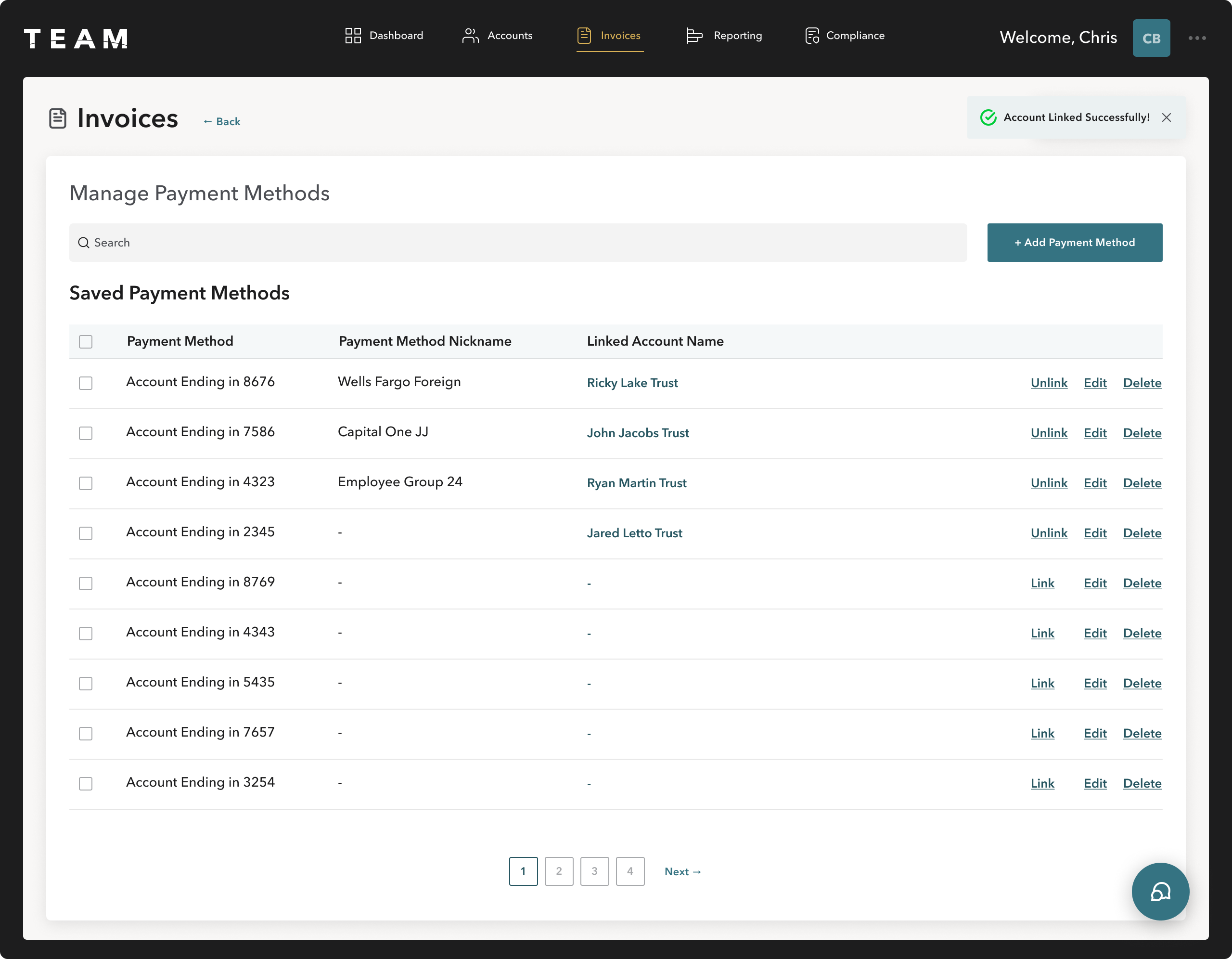 Invoice Portal – Manage Payments